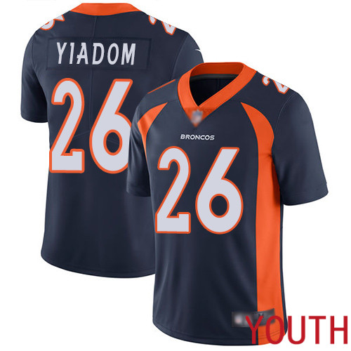 Youth Denver Broncos #26 Isaac Yiadom Navy Blue Alternate Vapor Untouchable Limited Player Football NFL Jersey->youth nfl jersey->Youth Jersey